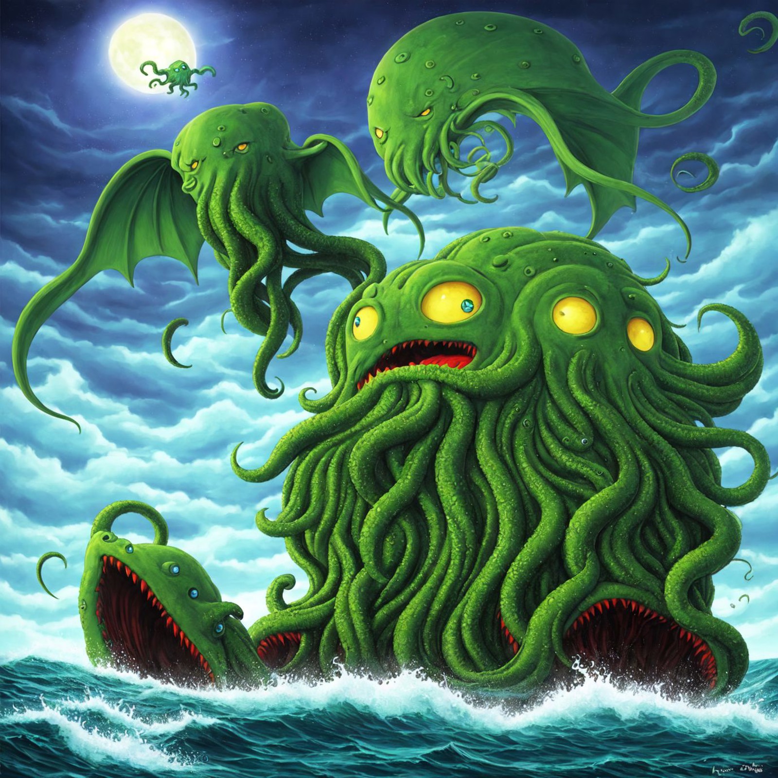 00033-20230531093103-560-Cthulhu rising from the sea in a great storm, based on H.P Lovecraft stories, Naoto Hattori.jpg